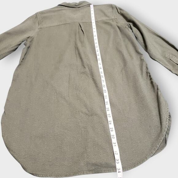 Carhartt Womens Rugged Flex Relaxed Fit Midweight Flannel Tunic Shirt Green Sz L - Picture 14 of 14